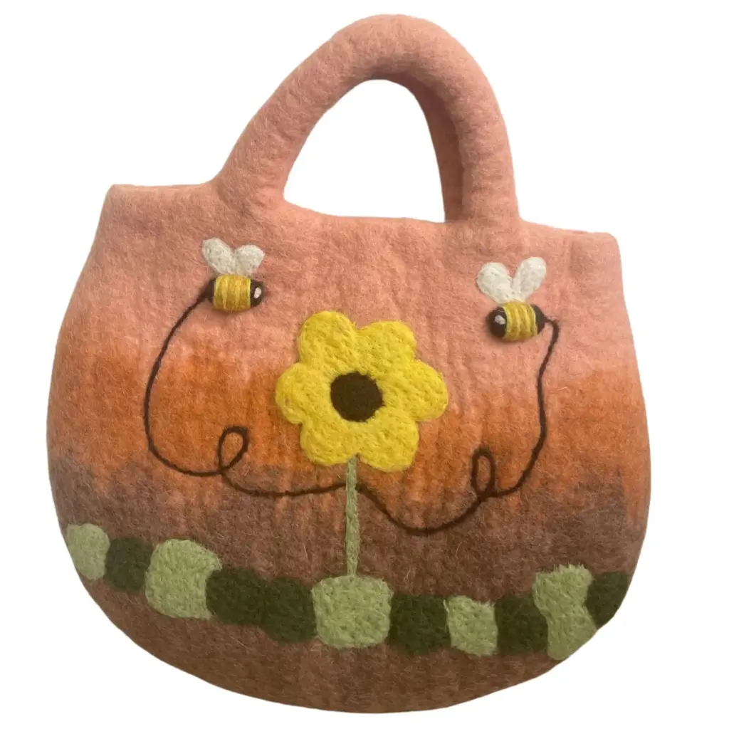 Sun Flower & Bees Felted Bag | www.artisangoods.co.uk 4