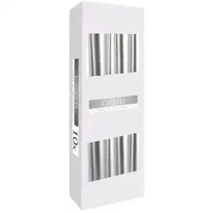 Taper Candle – Silver Metalic | www.artisangoods.co.uk