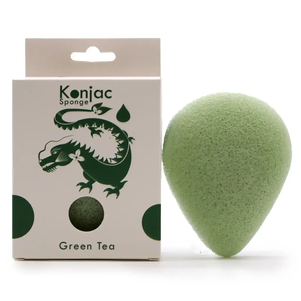 Teardrop Konjac Sponge – Green Tea – Protective | www.artisangoods.co.uk