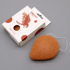 Teardrop Konjac Sponge – Red Clay – Rejuvenating | www.artisangoods.co.uk 2