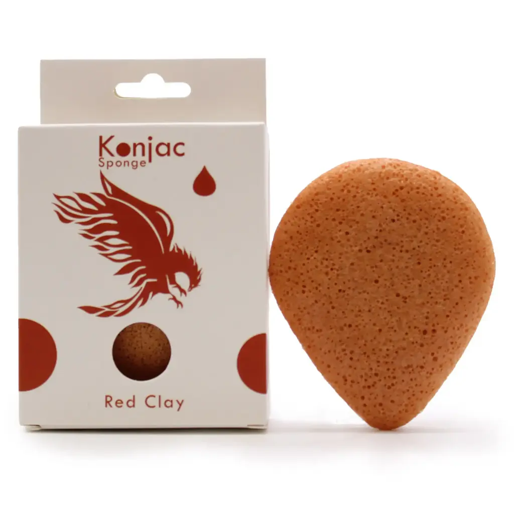 Teardrop Konjac Sponge – Red Clay – Rejuvenating | www.artisangoods.co.uk