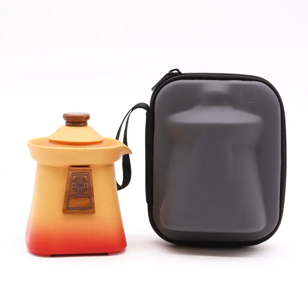 Temple Teapot Set & Three Cups – Orange Earth | www.artisangoods.co.uk 2