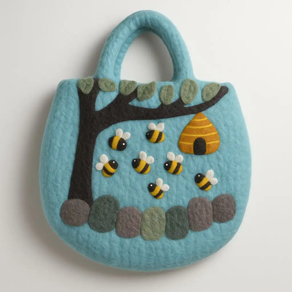 Tree and Beehive Felted Bag | www.artisangoods.co.uk 3 Tree and Beehive Felted Bag | www.artisangoods.co.uk 2