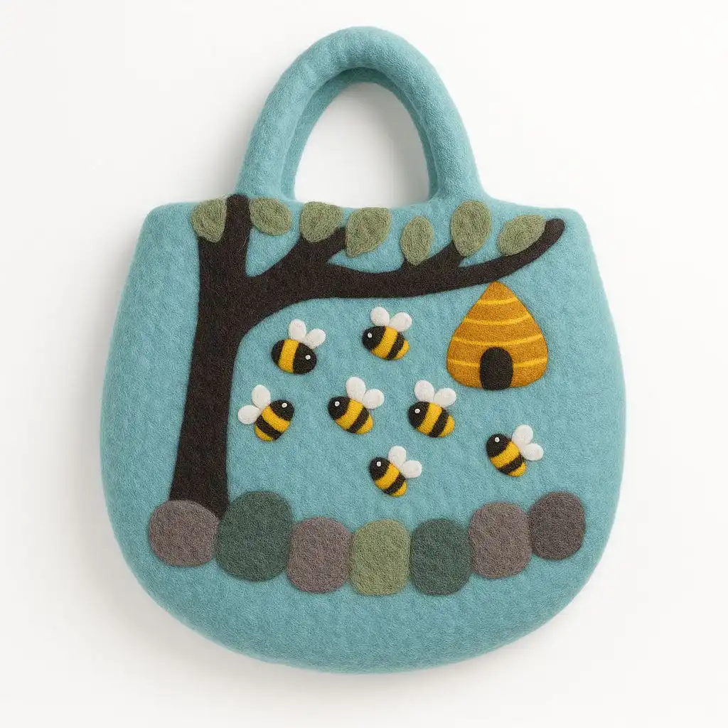 Tree and Beehive Felted Bag | www.artisangoods.co.uk 2 Tree and Beehive Felted Bag | www.artisangoods.co.uk 1