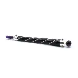 Twisted Healing Wand – Silver Amethyst Sphere | www.artisangoods.co.uk 1