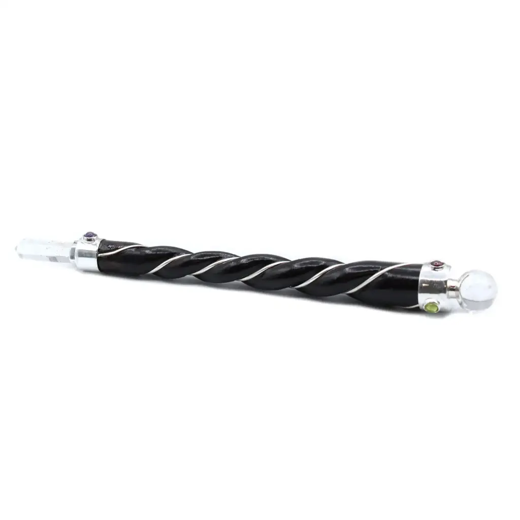 Twisted Healing Wand – Silver Rock Quartz Sphere | www.artisangoods.co.uk 3