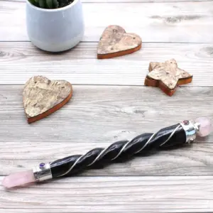 Twisted Healing Wand – Silver Rose Quartz Sphere | www.artisangoods.co.uk 5