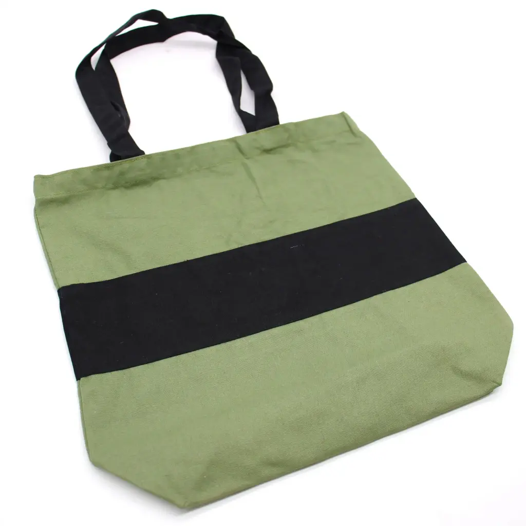 Two Tone Cotton Bag – 38x42x12cm – Green & Black – 10oz | www.artisangoods.co.uk 3