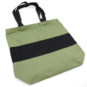 Two Tone Cotton Bag – 38x42x12cm – Green & Black – 10oz | www.artisangoods.co.uk 3