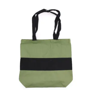 Two Tone Cotton Bag – 38x42x12cm – Green & Black – 10oz | www.artisangoods.co.uk 2