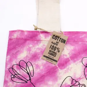 Tye-Dye Cotton Bag (6oz) – 38x42x12cm – Elephants – Multi – Natural Handle | www.artisangoods.co.uk 4