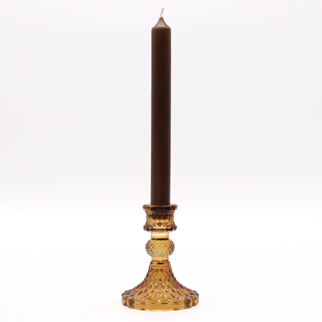 Vintage Dinner Candle Holder – Antique Amber | www.artisangoods.co.uk 2