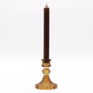 Vintage Dinner Candle Holder – Antique Amber | www.artisangoods.co.uk 2