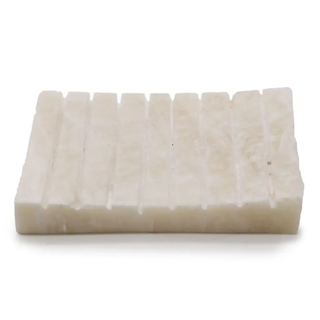 White Onxy Ridged Soap Dish | www.artisangoods.co.uk