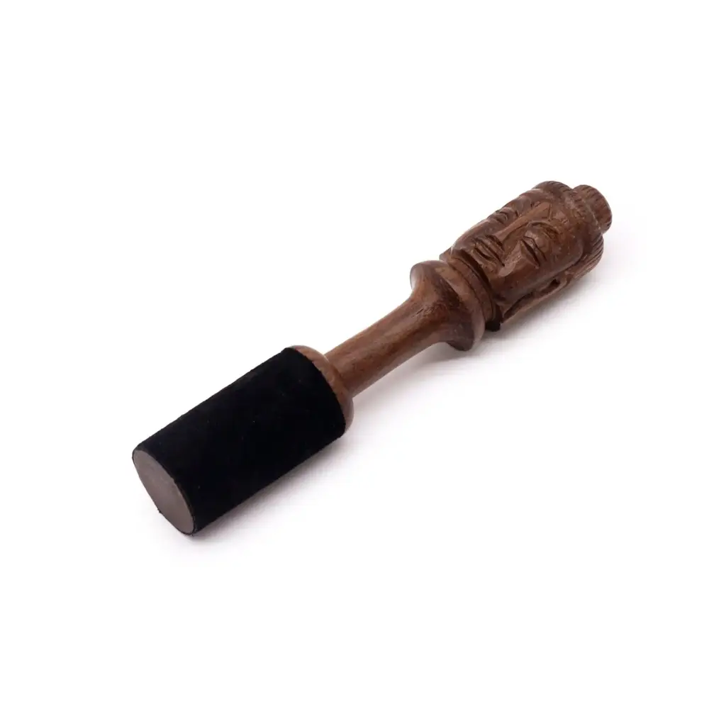 Wooden Stick – 14cm  – Buddha Carving | www.artisangoods.co.uk