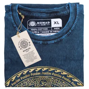 XLarge Stone Washed T-Shirt – Chakra – Blue | www.artisangoods.co.uk 2