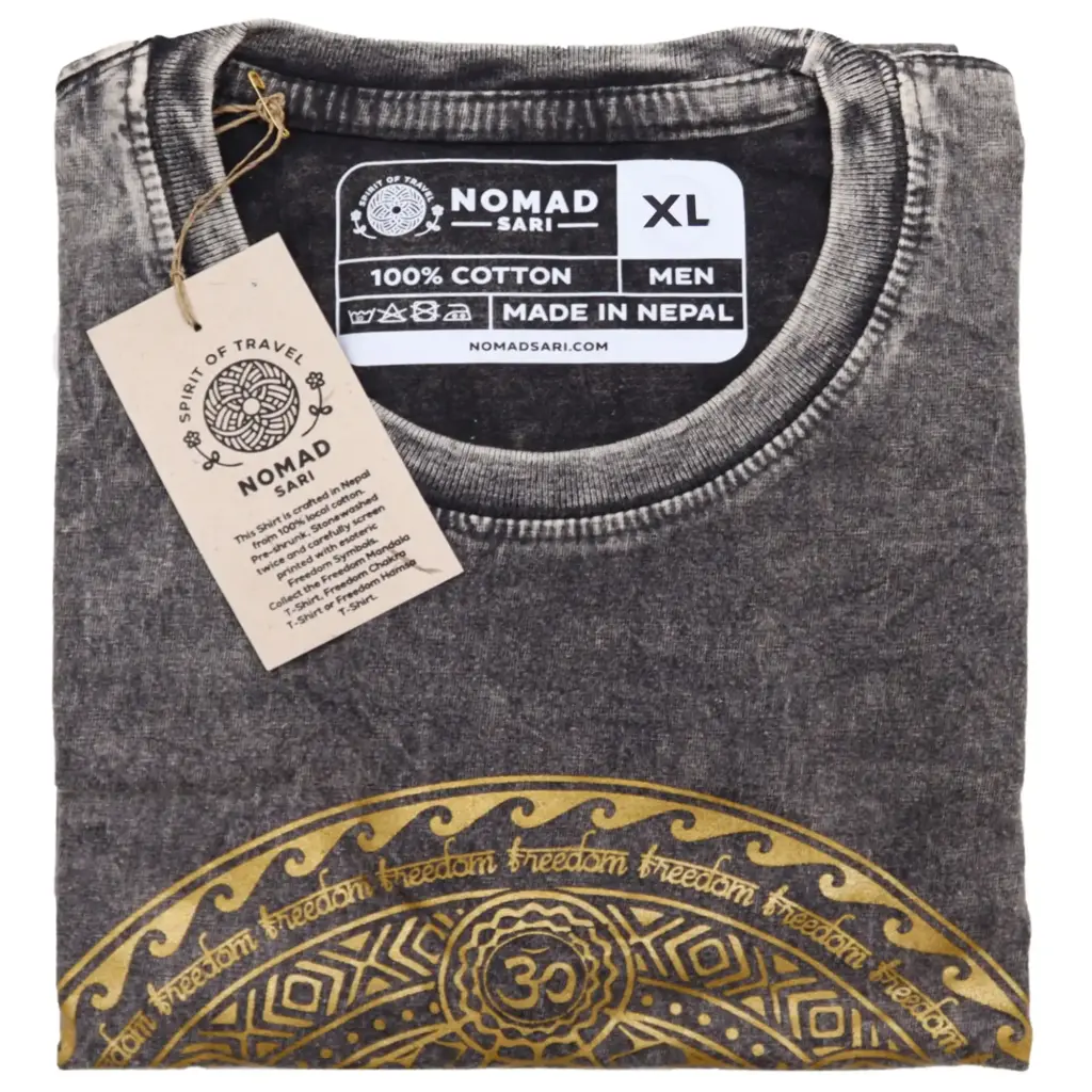 XLarge Stone Washed T-Shirt – Chakra – Dark Grey | www.artisangoods.co.uk