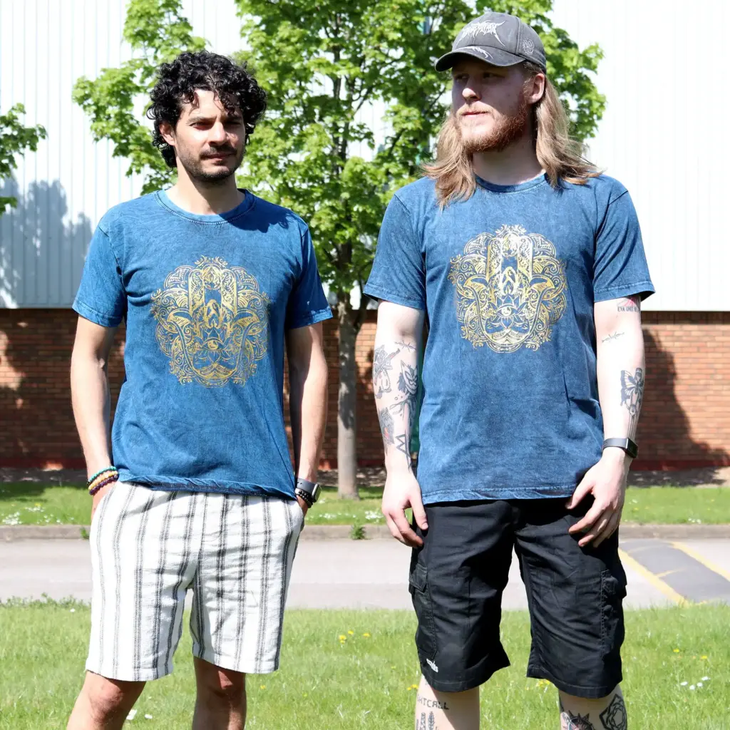 XLarge Stone Washed T-Shirt – Hamsa – Blue | www.artisangoods.co.uk 3 XLarge Stone Washed T-Shirt – Hamsa – Blue | www.artisangoods.co.uk 3