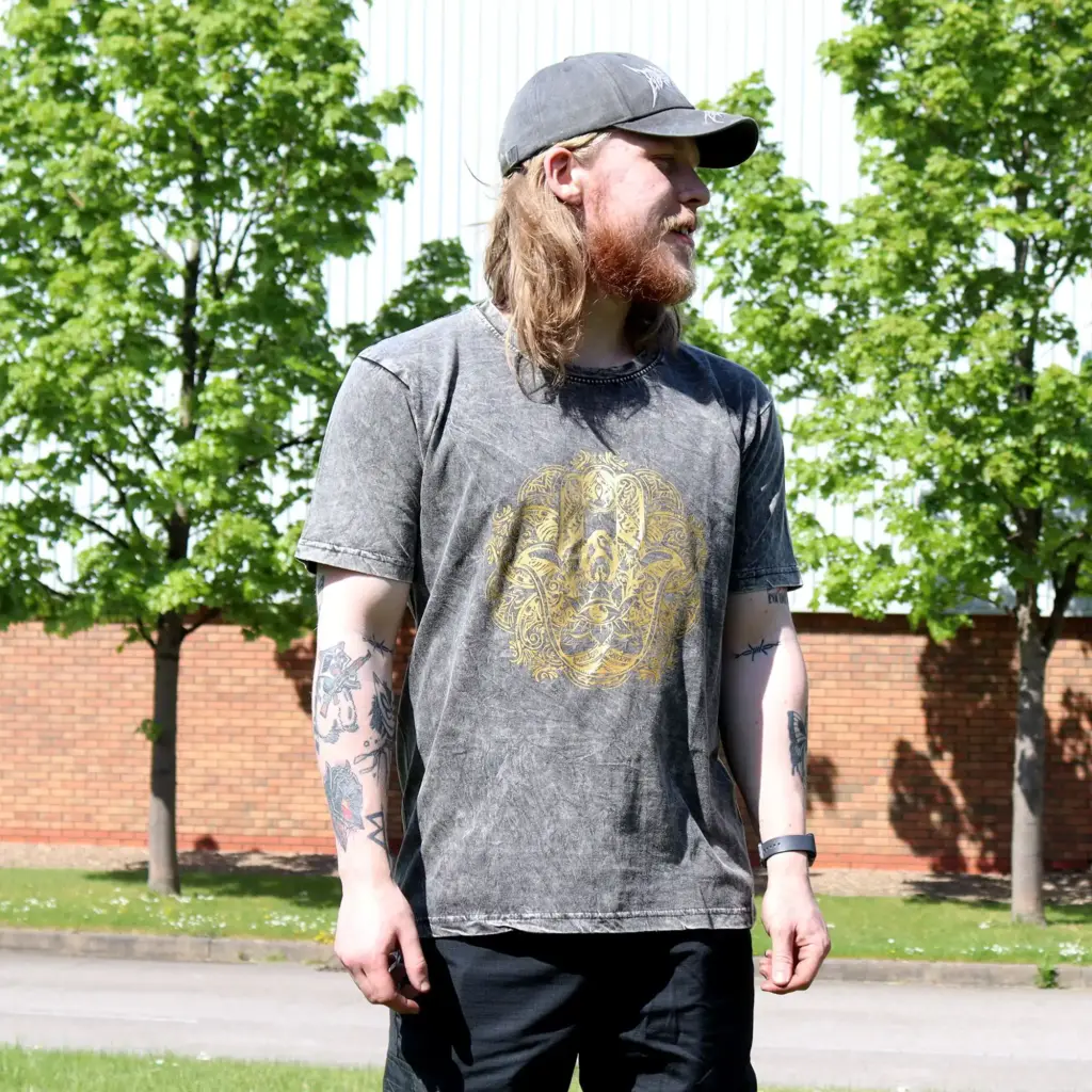 XLarge Stone Washed T-Shirt – Hamsa – Dark Grey | www.artisangoods.co.uk 2