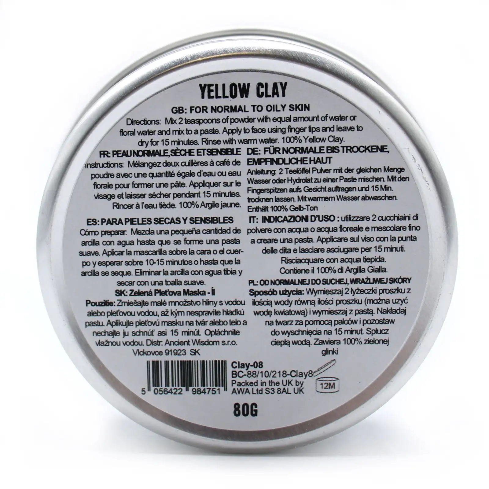 Yellow Clay 80g | www.artisangoods.co.uk 4 Yellow Clay 80g | www.artisangoods.co.uk 3