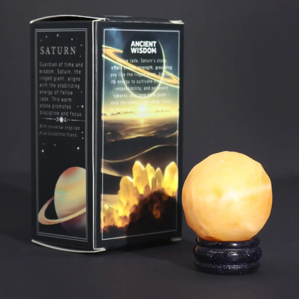 Yellow Jade Planet on a Sola Goldstone Stand (SATURN) | www.artisangoods.co.uk 5 Yellow Jade Planet on a Sola Goldstone Stand (SATURN) | www.artisangoods.co.uk 5
