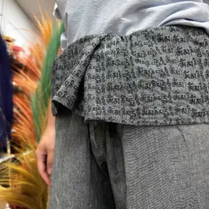 Yoga and Festival Pants – Thai Fisherman Mandala Mantra on Grey | www.artisangoods.co.uk 3