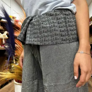 Yoga and Festival Pants – Thai Fisherman Mandala Mantra on Grey | www.artisangoods.co.uk 5