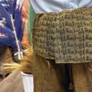 Yoga and Festival Pants – Thai Fisherman  Mandala Mantra on Orange | www.artisangoods.co.uk 6