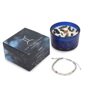 Zodiac Crystal Candle with Gemstone Bracelet – Gemini | www.artisangoods.co.uk 2