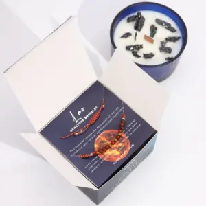 Zodiac Crystal Candle with Gemstone Bracelet – Leo | www.artisangoods.co.uk 3