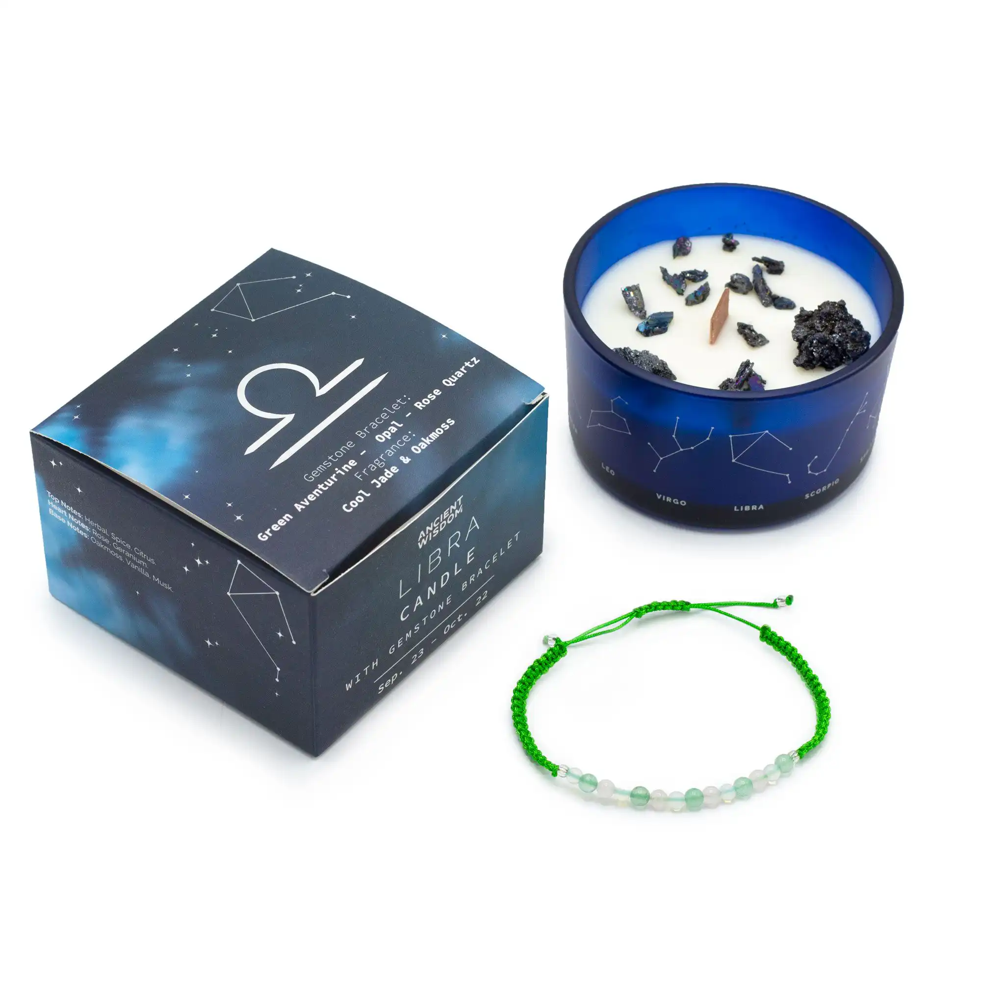 Zodiac Crystal Candle with Gemstone Bracelet – Libra | www.artisangoods.co.uk 3 Zodiac Crystal Candle with Gemstone Bracelet – Libra | www.artisangoods.co.uk 2