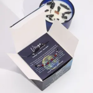 Zodiac Crystal Candle with Gemstone Bracelet – Virgo | www.artisangoods.co.uk 3