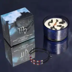 Zodiac Crystal Candle with Gemstone Bracelet – Virgo | www.artisangoods.co.uk 1