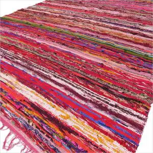150 x 90cm Luxury Rag Rug – Red | www.artisangoods.co.uk 2 150 x 90cm Luxury Rag Rug – Red | www.artisangoods.co.uk 1