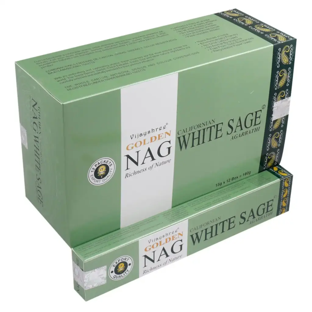 15g Golden Nag – White Sage Incense | www.artisangoods.co.uk