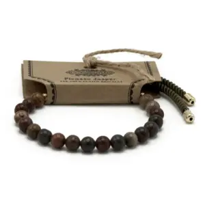 18K Gold Plated Gemstone Moss String Bracelet –  Picasso Jasper | www.artisangoods.co.uk 2
