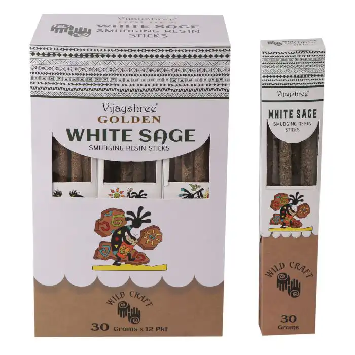 30g Golden White Sage Smudging Resin Sticks | www.artisangoods.co.uk 2 30g Golden White Sage Smudging Resin Sticks | www.artisangoods.co.uk 1