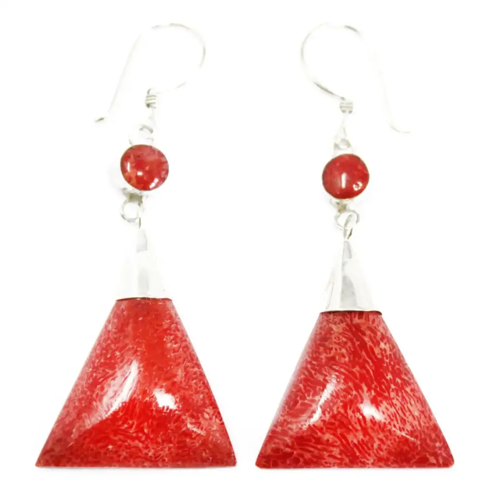 925 Silver Earrings – Triangle Double Drop | www.artisangoods.co.uk