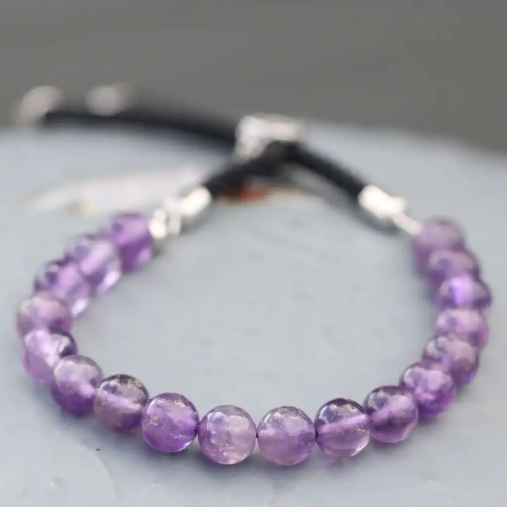 925 Silver Plated Gemstone Black String Bracelet – Amethyst | www.artisangoods.co.uk 3 925 Silver Plated Gemstone Black String Bracelet – Amethyst | www.artisangoods.co.uk 3