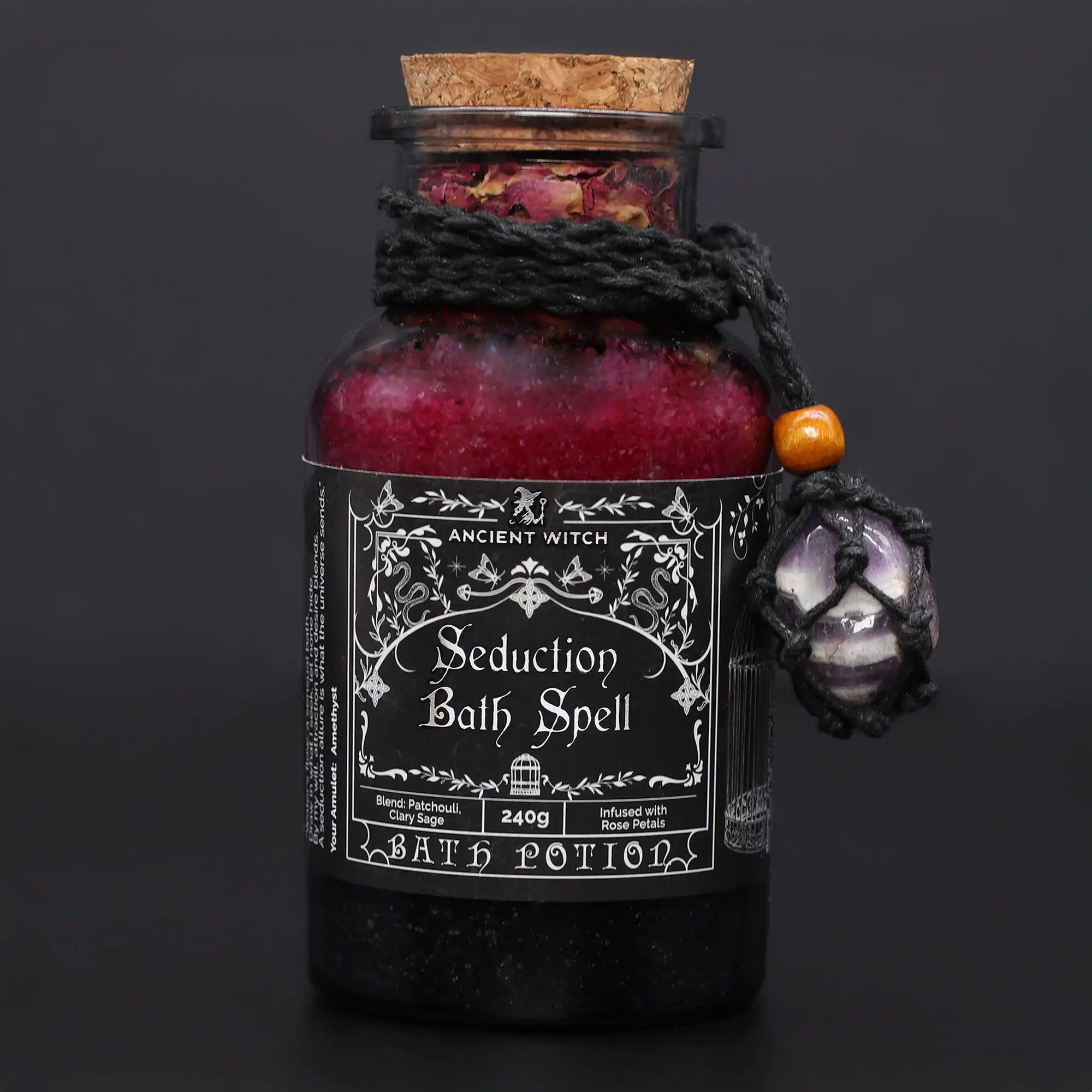 Ancient Witch Bath Spell Potion & Amethyst Crystal Amulet – Seduction | www.artisangoods.co.uk 2 Ancient Witch Bath Spell Potion & Amethyst Crystal Amulet – Seduction | www.artisangoods.co.uk 1