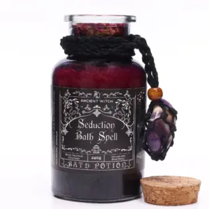 Ancient Witch Bath Spell Potion & Amethyst Crystal Amulet – Seduction | www.artisangoods.co.uk 3