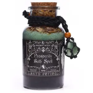 Ancient Witch Bath Spell Potion & Aventurine Crystal Amulet – Prosperity | www.artisangoods.co.uk 10