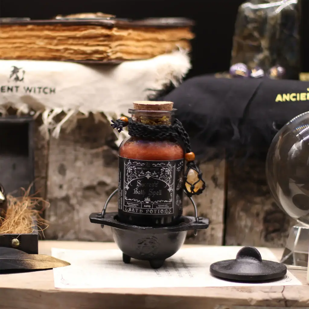 Ancient Witch Bath Spell Potion & Citrine Crystal Amulet – Success | www.artisangoods.co.uk 6
