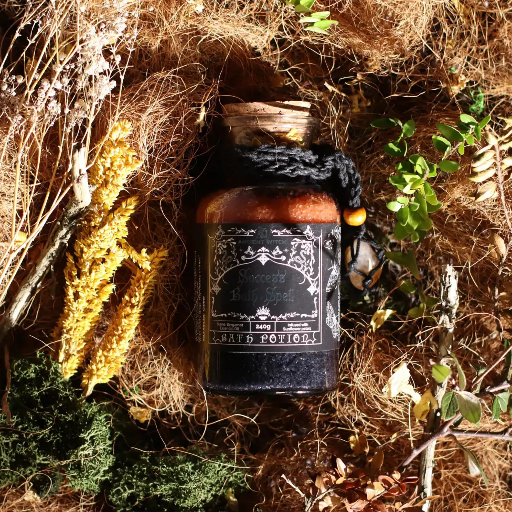 Ancient Witch Bath Spell Potion & Citrine Crystal Amulet – Success | www.artisangoods.co.uk 5