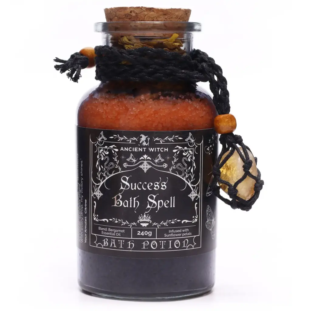 Ancient Witch Bath Spell Potion & Citrine Crystal Amulet – Success | www.artisangoods.co.uk 2