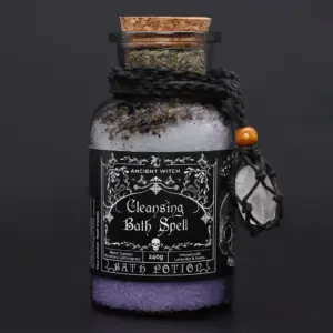 Ancient Witch Bath Spell Potion & Rock Crystal Amulet – Cleansing | www.artisangoods.co.uk 4