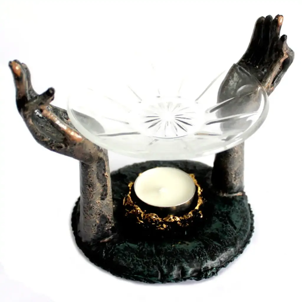 Antique Buddha – Om Hands Oil Burner | www.artisangoods.co.uk 2