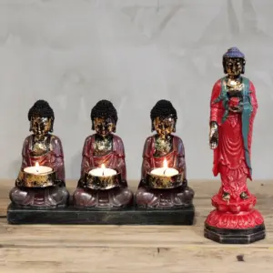 Antique Buddha – Three Devotees Candle Holder | www.artisangoods.co.uk 3