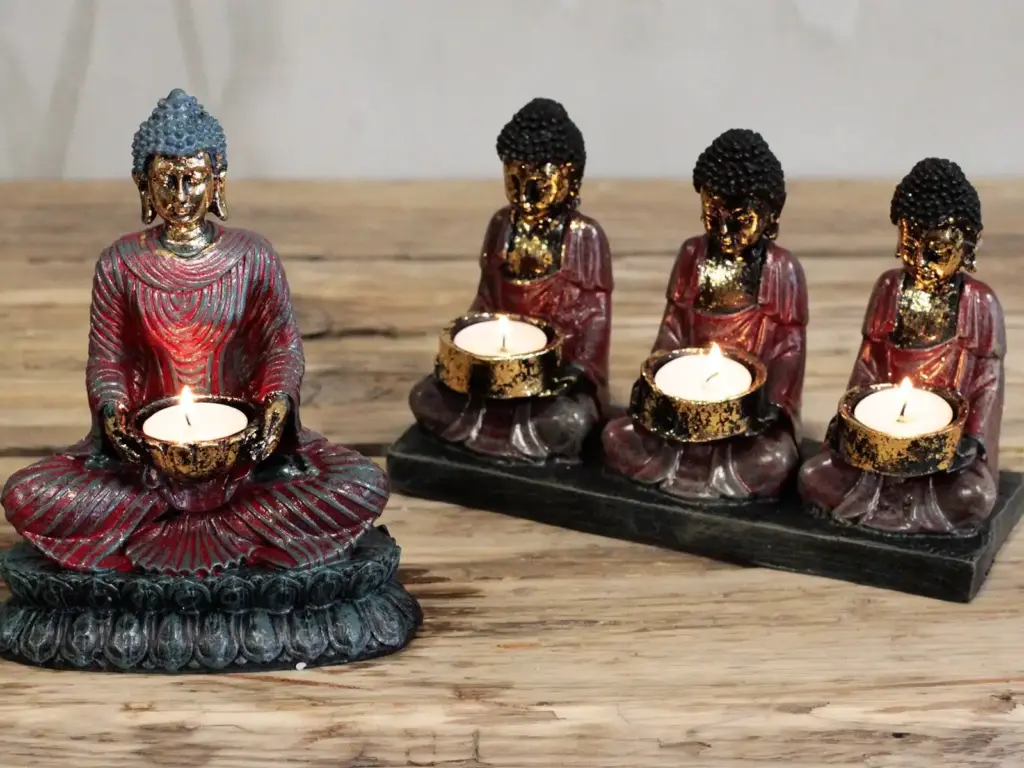 Antique Buddha – Three Devotees Candle Holder | www.artisangoods.co.uk 4