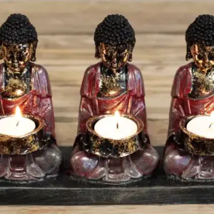 Antique Buddha – Three Devotees Candle Holder | www.artisangoods.co.uk 2